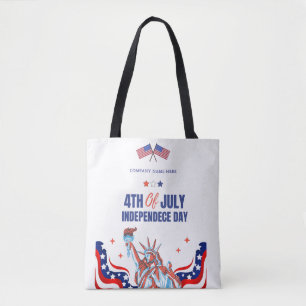 Bolsa Tote Patriotic Business Name Custom 4 de julho