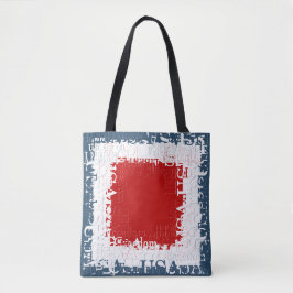 Bolsa Tote Patriotic Liberty Square Red White & Blue