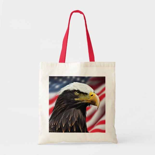 Bolsa Tote Patriótico/Águia/Americano/EUA (Frente)