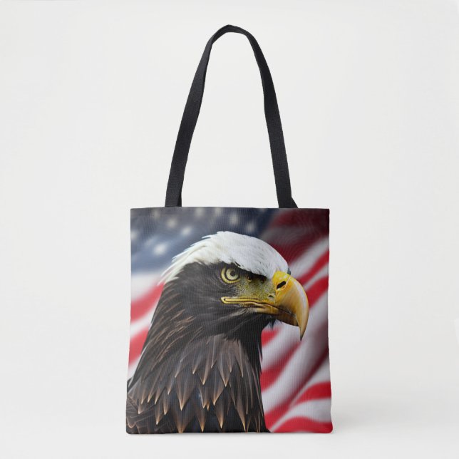 Bolsa Tote Patriótico/Águia/Americano/EUA (Frente)