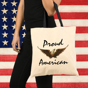 Bolsa Tote Patriotismo Vintage Águia Americana Voando