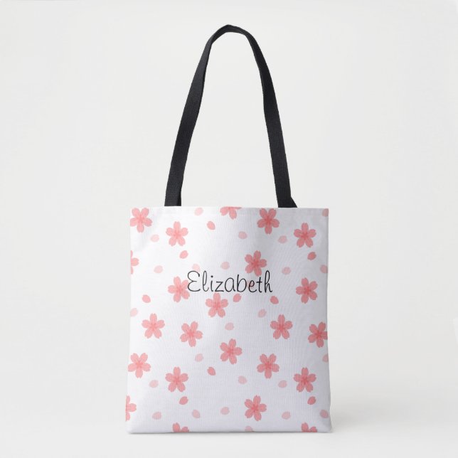 Bolsa Tote Patterno Floral Sakura Cherry Blossom (Frente)