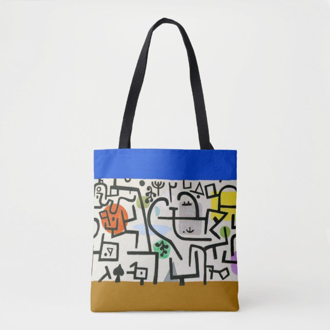 Bolsa Tote Paul Klee Rich Port Harbor Abstrato (Frente)