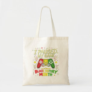 Bolsa Tote Pausei meu jogo para celebrar a história negra