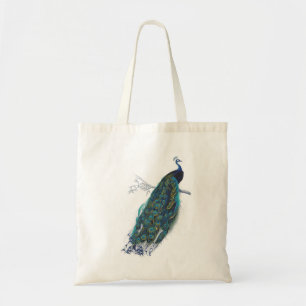 Bolsa Tote Pavão azul com as penas de cauda bonitas