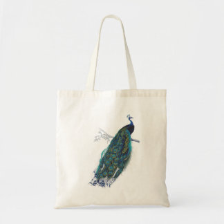Bolsa Tote Pavão azul com as penas de cauda bonitas