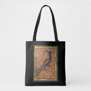 Bolsa Tote Pavão do Bestiário Medieval c. 1270