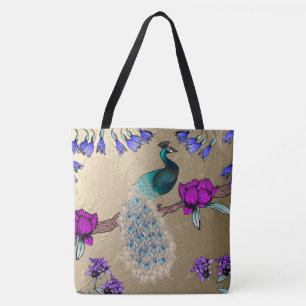 Bolsa Tote Pavão Dourado
