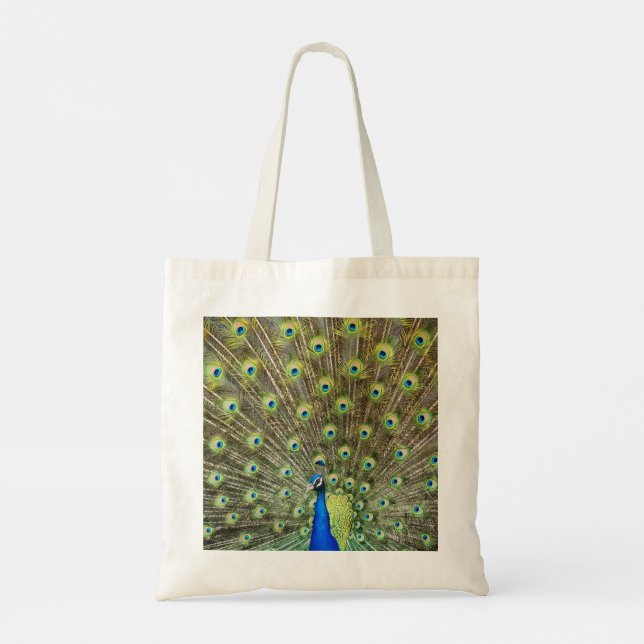 Bolsa Tote Pavão e Pena de Pavão (Verso)