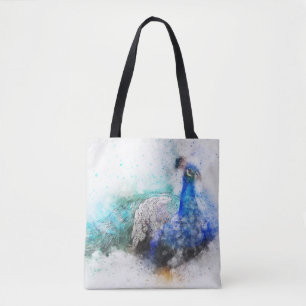 Bolsa Tote Pavão em Aquarela
