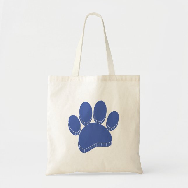Bolsa Tote Pawprint Blue Dog Personalizado (Frente)