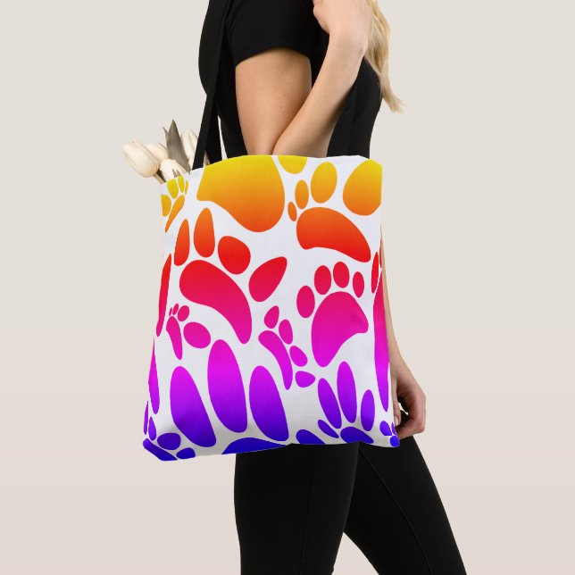 Bolsa Tote Pawprint do abstrato (Close Up)