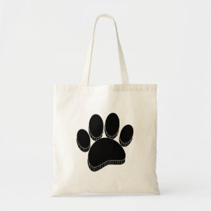 Bolsa Tote Pawprint Preto Desenho Personalizado na Mão