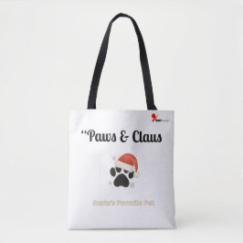 Bolsa Tote Paws & Claus – Santa’s Favorite Pet