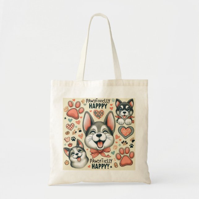 Bolsa Tote Pawsily Happy (Frente)