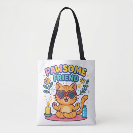 Bolsa Tote Pawsome Friend Because Every Cat Deserves Love