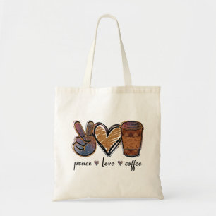 Bolsa Tote Paz, Amor, Café