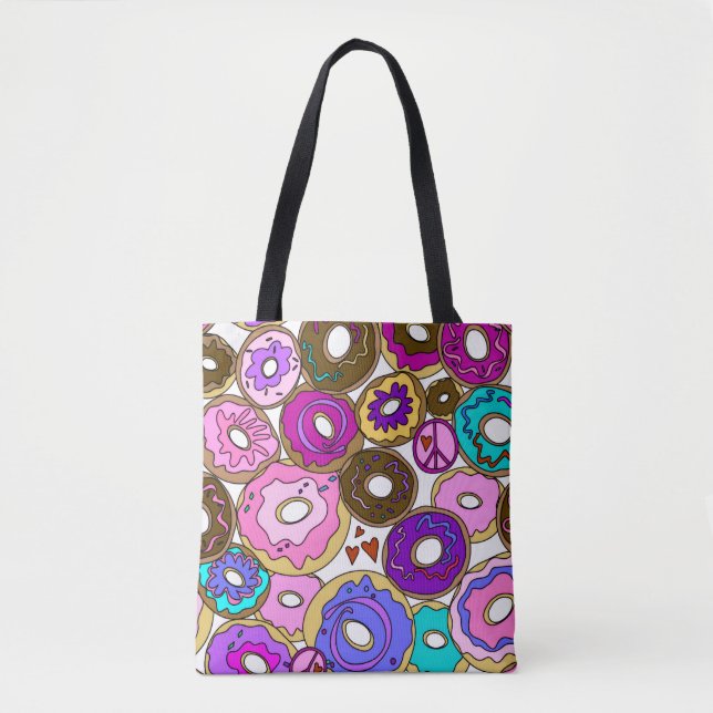 Bolsa Tote Paz Amor e Donuts (Frente)