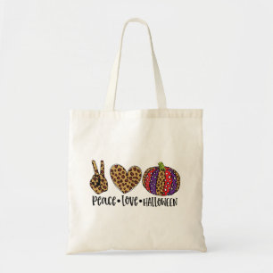 Bolsa Tote Paz, Amor e Halloween