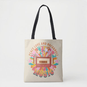 Bolsa Tote Paz amor e rock & roll
