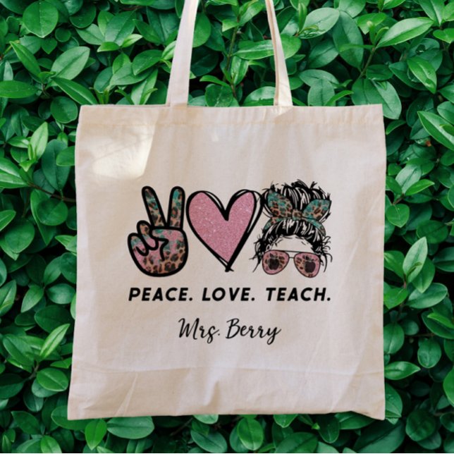 Bolsa Tote Paz, Amor, Ensino (Criador carregado)