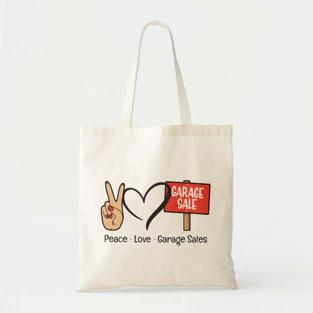 Bolsa Tote Paz, Amor, Garage Sales Tot Bag (Frente)