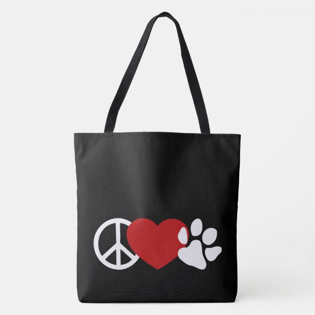 Bolsa Tote Paz-Amor-Paw (Frente)