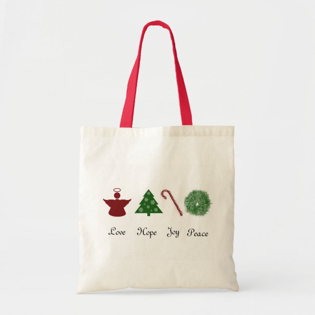 Bolsa Tote Paz da alegria da esperança do amor (Frente)