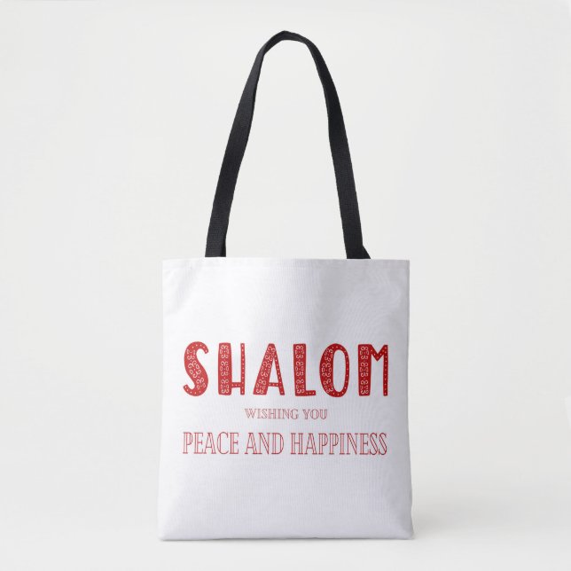 Bolsa Tote Paz E Felicidade SHALOM (Frente)