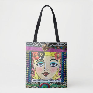 Bolsa Tote Paz interior de um saco através da compra impulsi