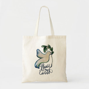 Bolsa Tote Paz na Terra pomba da esperança arte pacífica