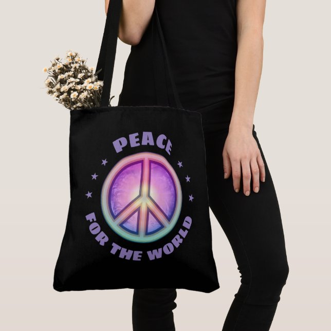 Bolsa Tote Paz para o ☮ Mundial (Close Up)