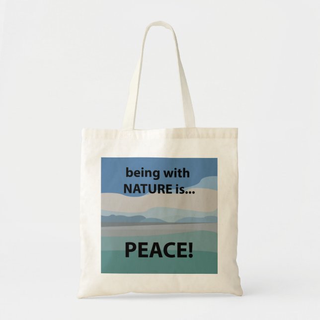 Bolsa Tote Paz Ser com a Natureza é Paz (Frente)