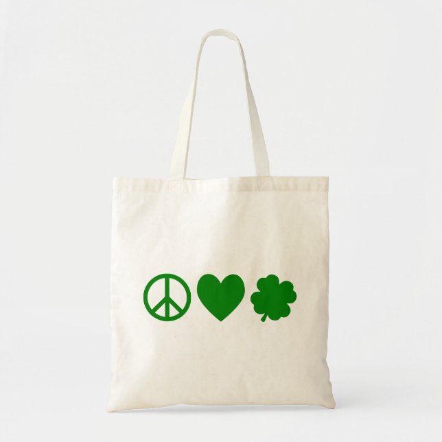 Bolsa Tote Paz Verde Amor e Camarões (Frente)