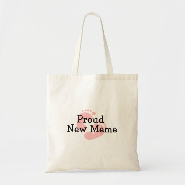 Bolsa Tote Pé de Bebê Menina Nova Meme Orgulhosa (Frente)