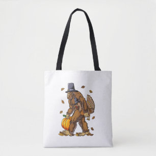Bolsa Tote Pé Grande Peregrino Turquia Pumpkin Dia de Ação de