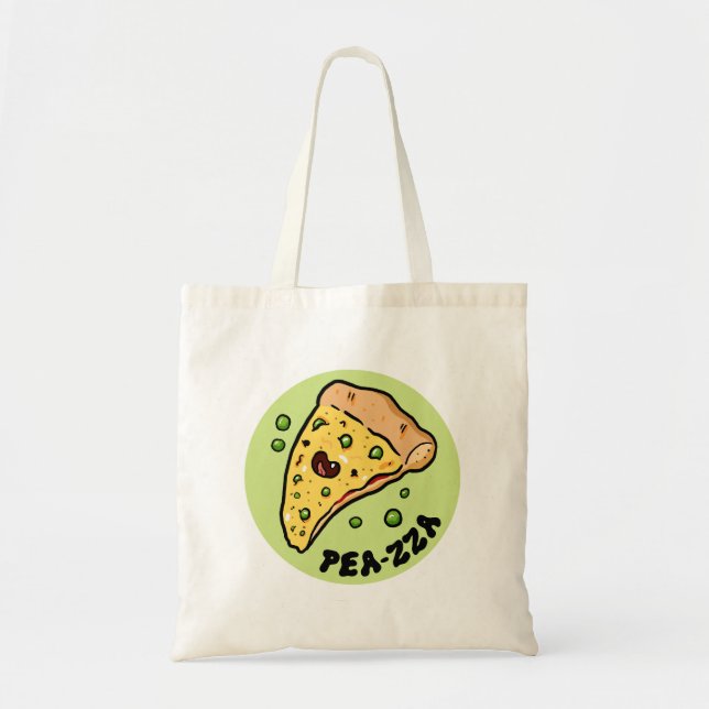 Bolsa Tote Pea-zza Pizza Cuta Saco de Tote Vegetal (Frente)