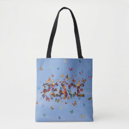 Bolsa Tote PEACE Blue Sky Butterflies | Motivational Hope Joy