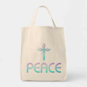 Bolsa Tote Peace Cross Christian