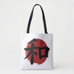 Bolsa Tote Peace Kanji Símbolo Japonês Caligrafia