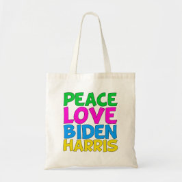Bolsa Tote Peace Love Biden Harris