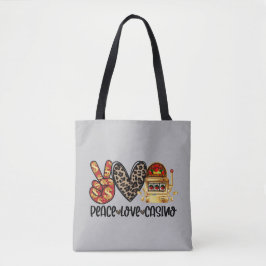 Bolsa Tote Peace Love Casino em Cinzas