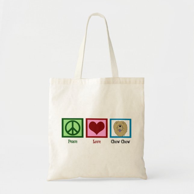 Bolsa Tote Peace Love Chow Chow (Frente)