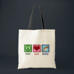 Bolsa Tote Peace Love Gerbilers<br><div class="desc">"Peace Love Gerbils". Um belo presente do dono do gerbo de estimação com um sinal de paz,  coração e o animal legal.</div>