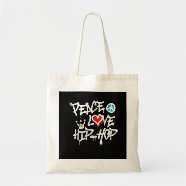 Bolsa Tote Peace Love Hip Hop Dancing (Frente)