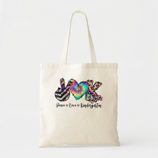 Bolsa Tote Peace Love Kindergarten Professor Kinder Tea (Frente)
