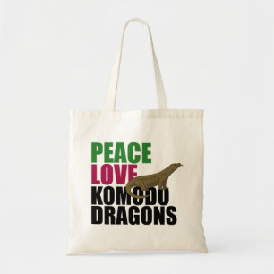 Bolsa Tote Peace Love Komodo Dragões