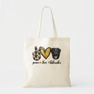 Bolsa Tote Peace Love Labrador Dog Black Labrador Retriever D