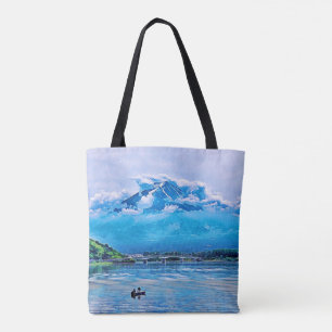 Bolsa Tote Peaceful Watercolor - Design de Arte Japonês