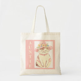 Bolsa Tote Peach Boho Sweet Tuntie Primavera Hat Flowers